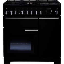 Rangemaster Professional Deluxe 90cm Dual Fuel 97600 Range Cooker in Black